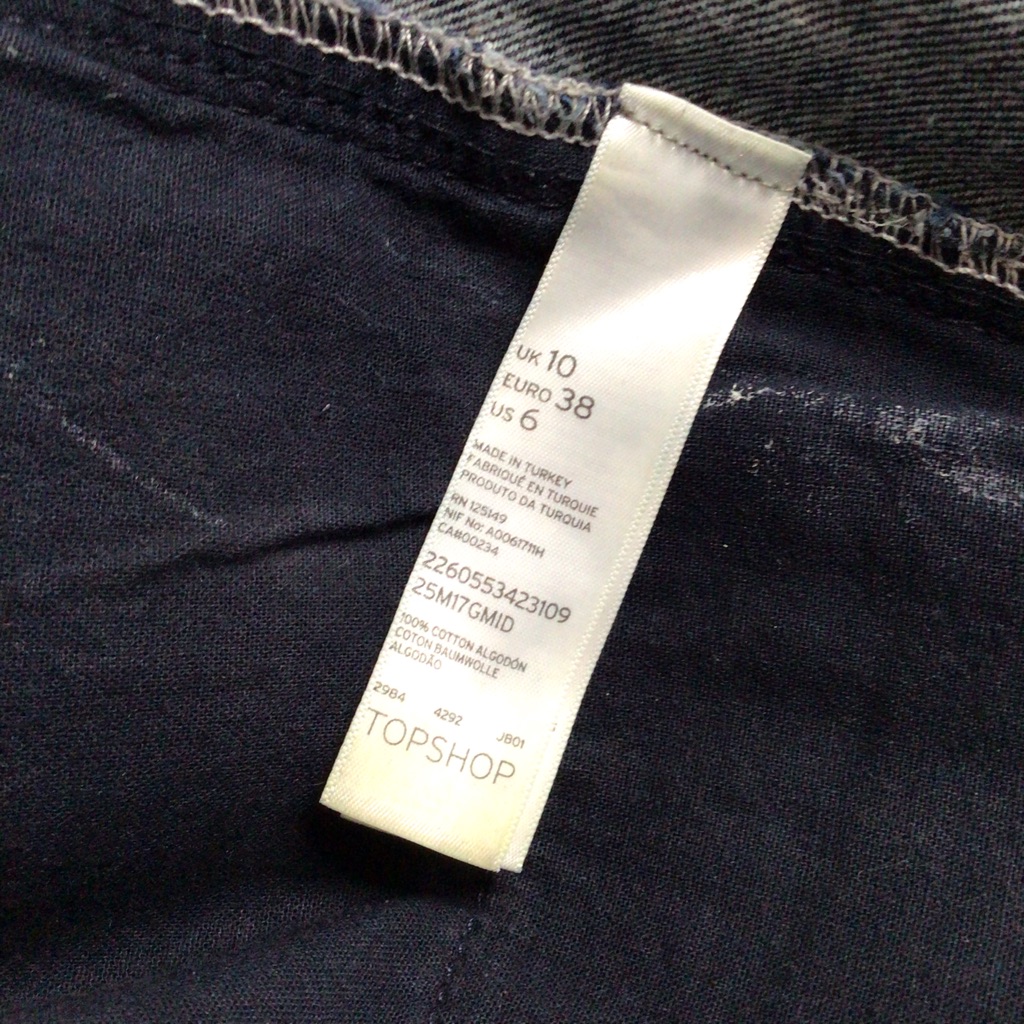 Marques'almeida X Topshop Dark Wash Frayed Hem Denim Shorts Size 6 — image 8 of 8